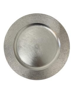 Plato de base plástica 33 cm Plateado