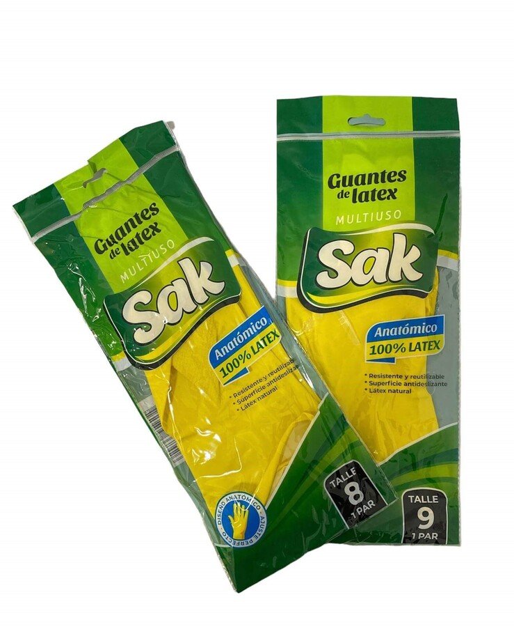 Guantes de Goma Domesticos SAK Amarillos