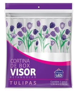 Cortina de Baño con Visor Tulipanes