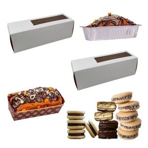 Caja Visor Budín (500gr) / Alfajores Blanca