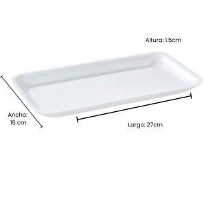 Bandeja Espuma Plast Descartable Varias Medidas - 15x27x1.5 cm