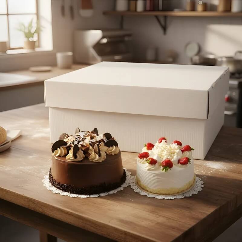 Caja Para Torta Cartonplast 35x35x15cm Plástica Blanco