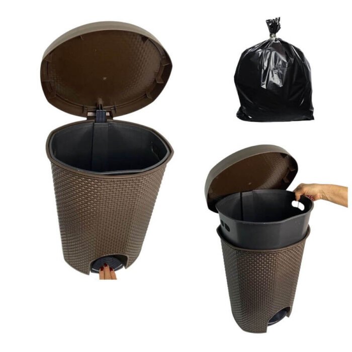 Tacho Basura Residuos Plástico Con Tacho Interior Pedal 30L