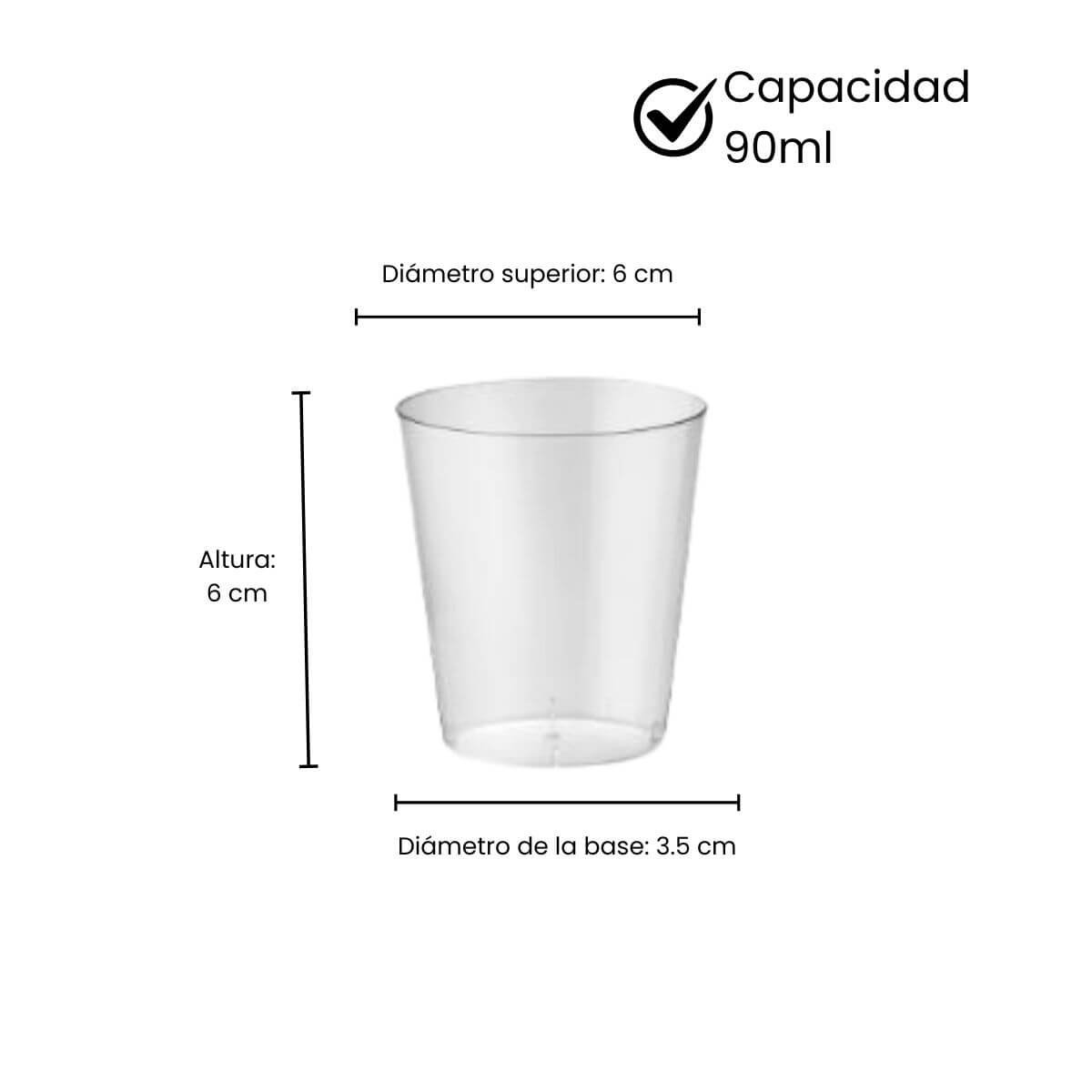 Vaso Shot Postre Descartables De 90 Ml Murano -Paq x 12 unid