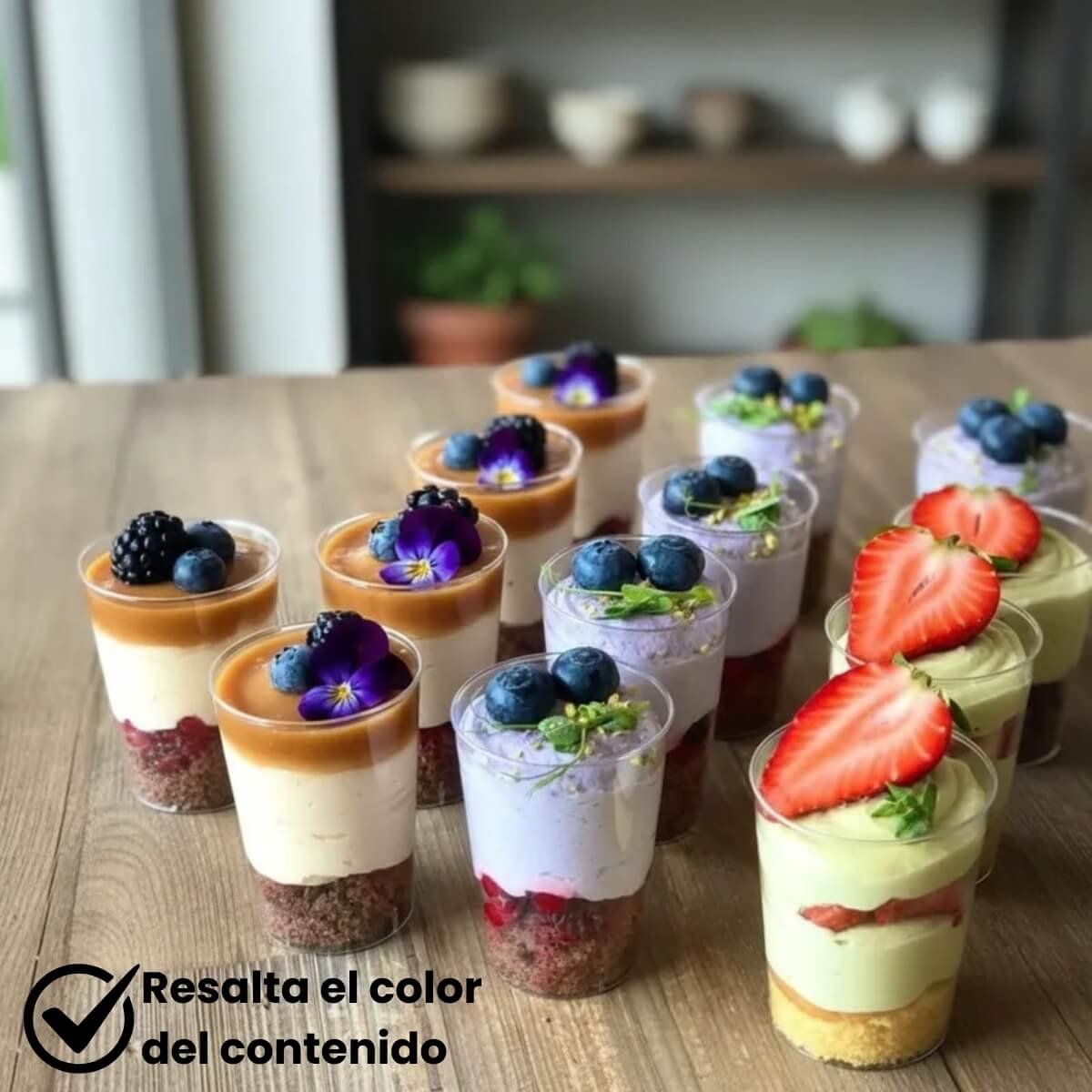 Vaso Shot Postre Descartables De 90 Ml Murano -Paq x 12 unid