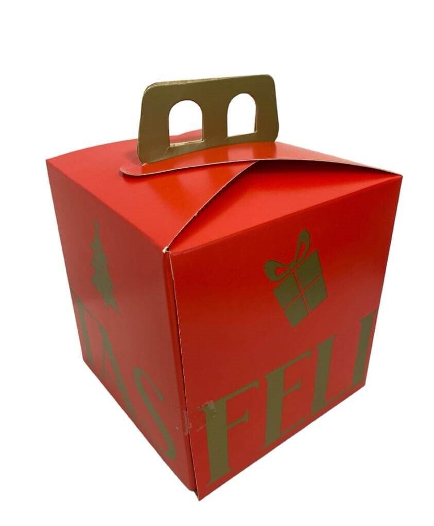 Caja Navidad Obsequio Roja 13x13x14cm x Unidad