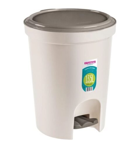 Papelera Plástica Con Pedal Tarro Tacho Basura 13.5 L Cocina
