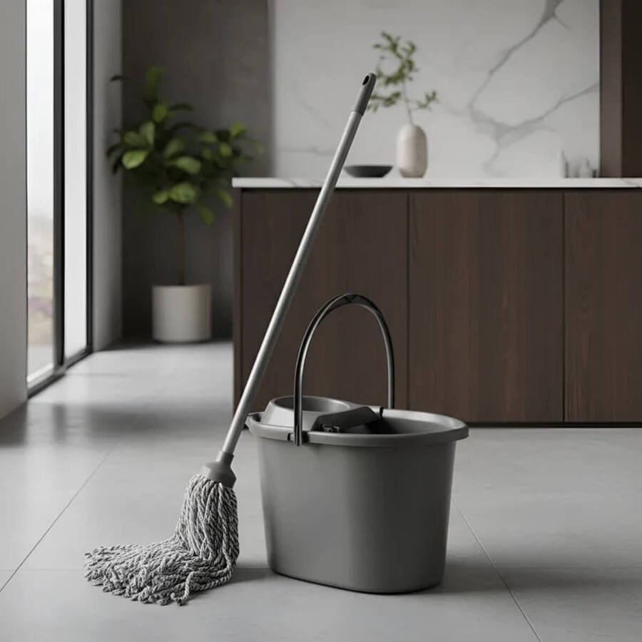 Balde Con Escurridor Y Mopa Trapeador Limpia Piso Completo