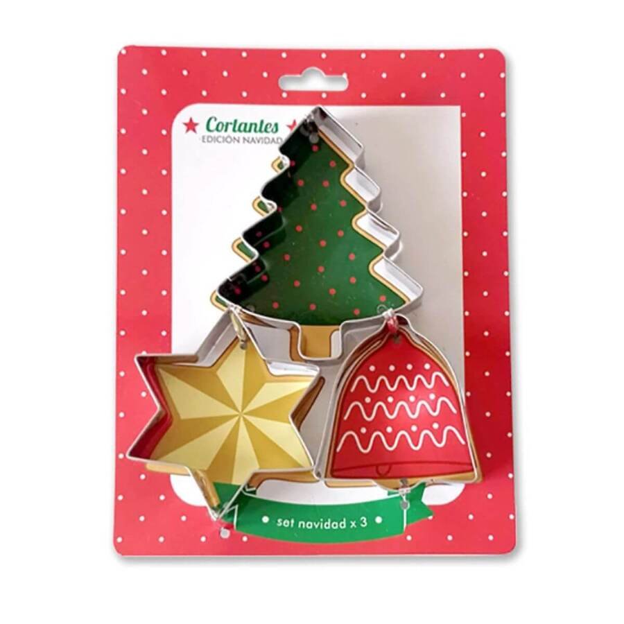 Cortante Navideño metálico x 3 unidades
