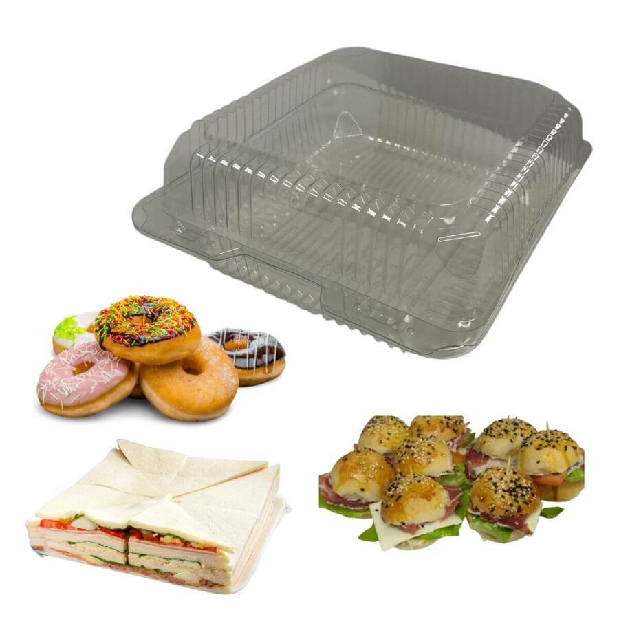 Bandeja Estuche Descartable Pet Tapa 23x25x8cm K230