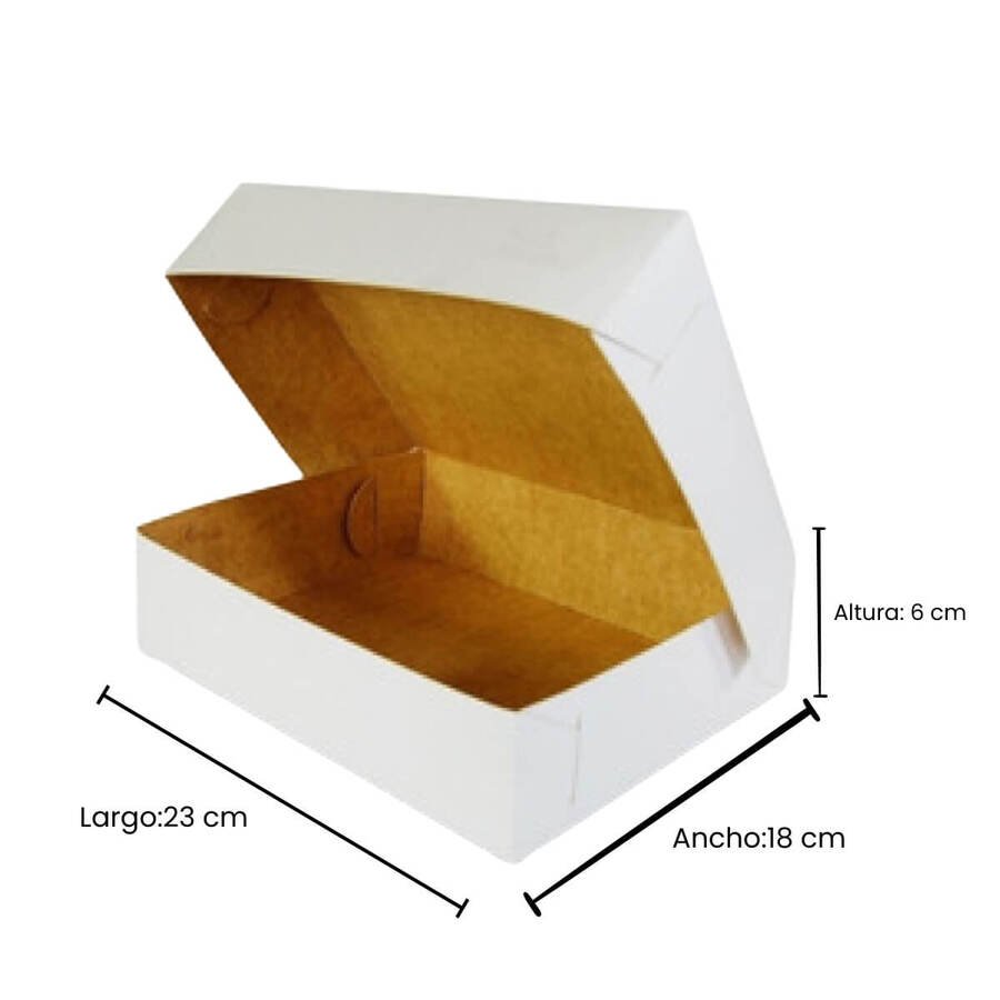 Caja Cartón Masas 1/2 Kilo 18x23x6cm