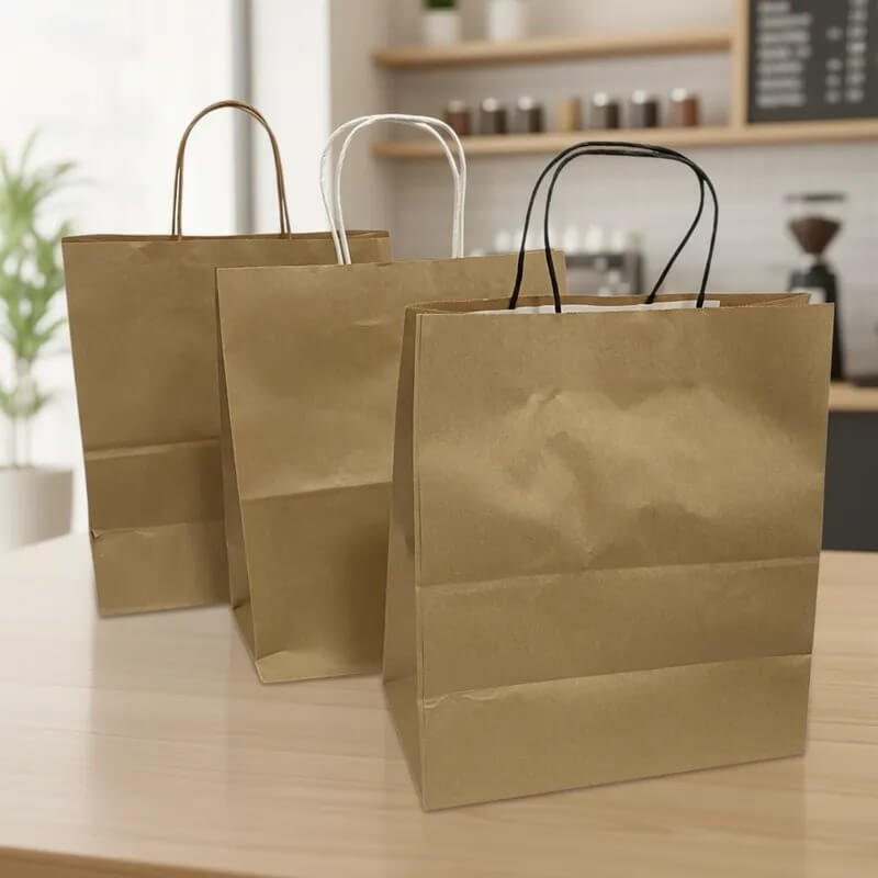 Bolsa papel Kraft 28x30x15cm con Asas