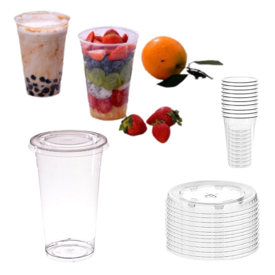 Vaso Plástico Tapa sorbito Descartable Transparente