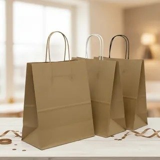 Bolsa papel Kraft 28x30x15cm con Asas