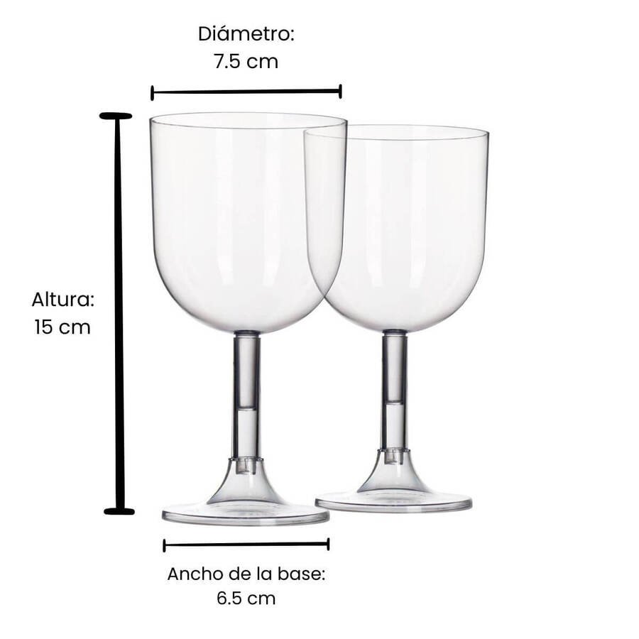 Copas Vino Descartables 260ml X 4 Unid