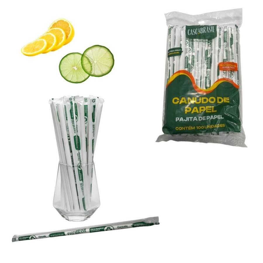 Pajitas Sorbito Papel Biodegradable 100un