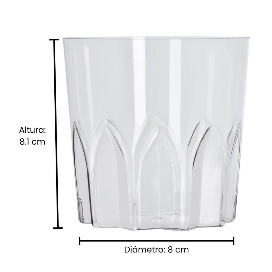Vaso plástico whisky Descartable 300mlx10Un