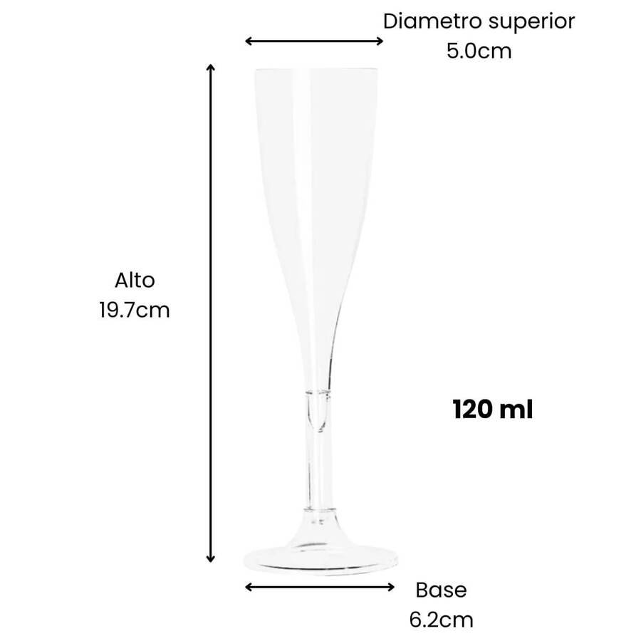 Copa Champagne Descartable 120 ml x 4un