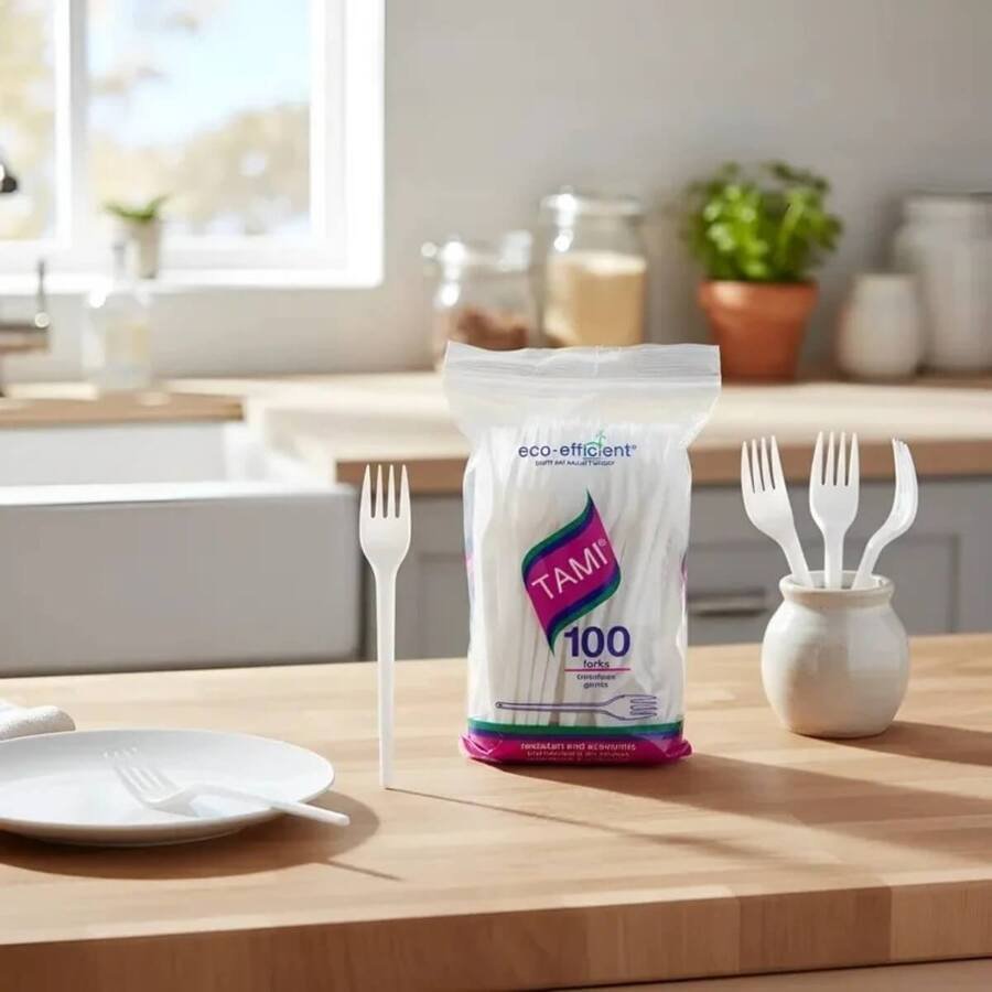 Tenedores plástico descartable Tami grande