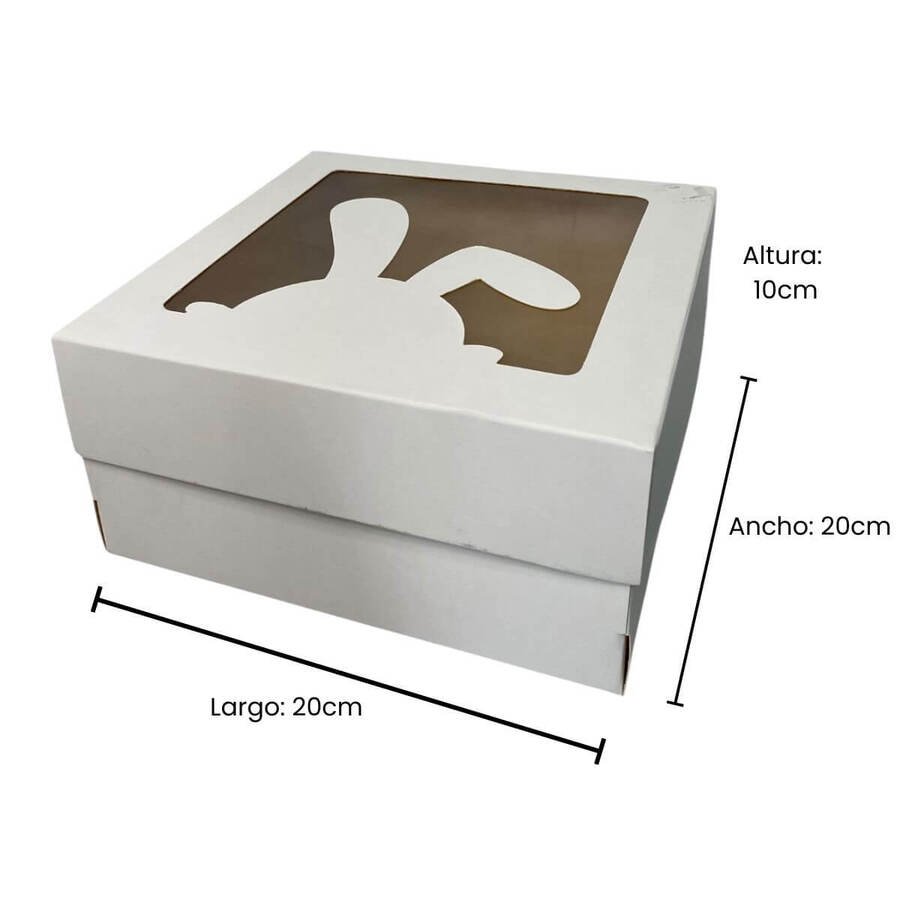 Caja para 1 Huevo de pascua Visor Conejo con cucharas x unid