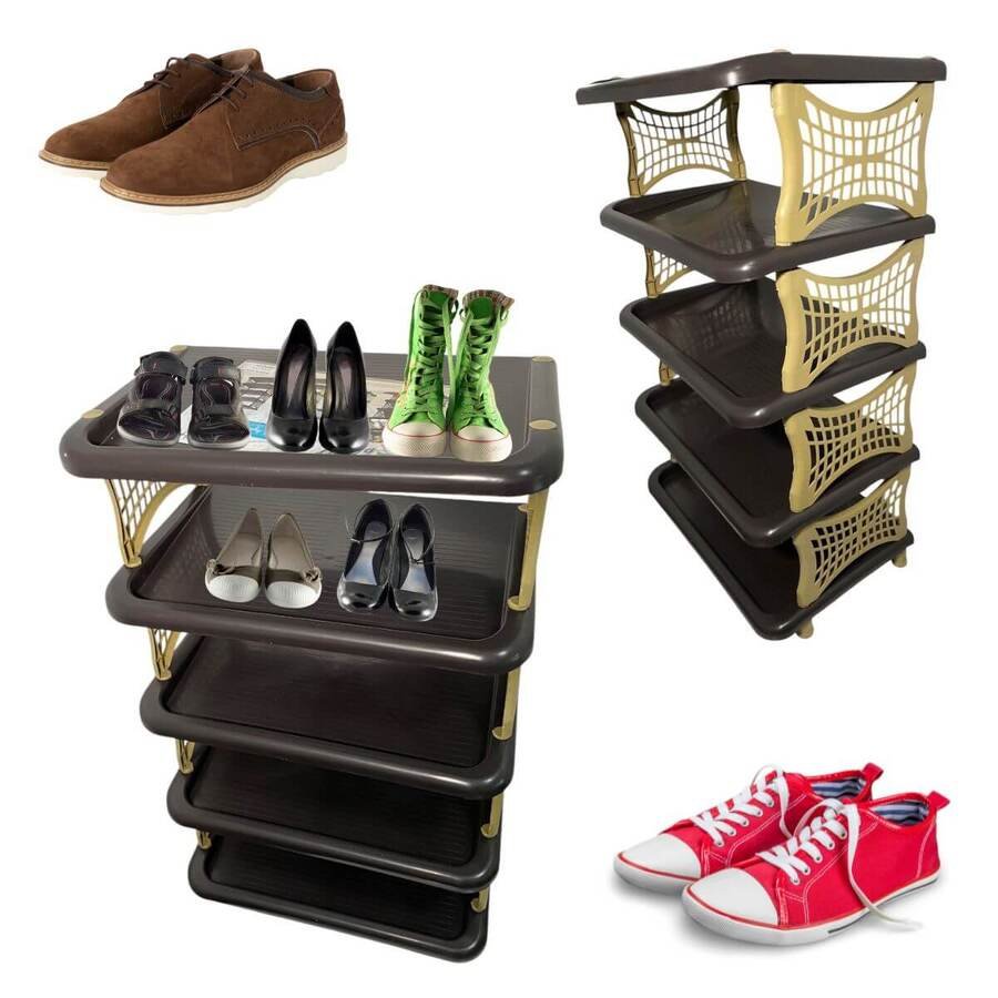 Zapatera Plástico 5 Estantes Organizador Zapatos Desarmable