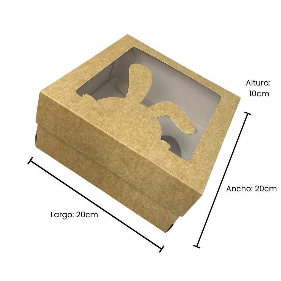 Caja para 2 Huevo de pascua Visor Conejo con cucharas x unid