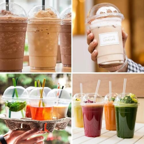 Vaso Domo Tapa Descartable 500 Ml 100 Uni