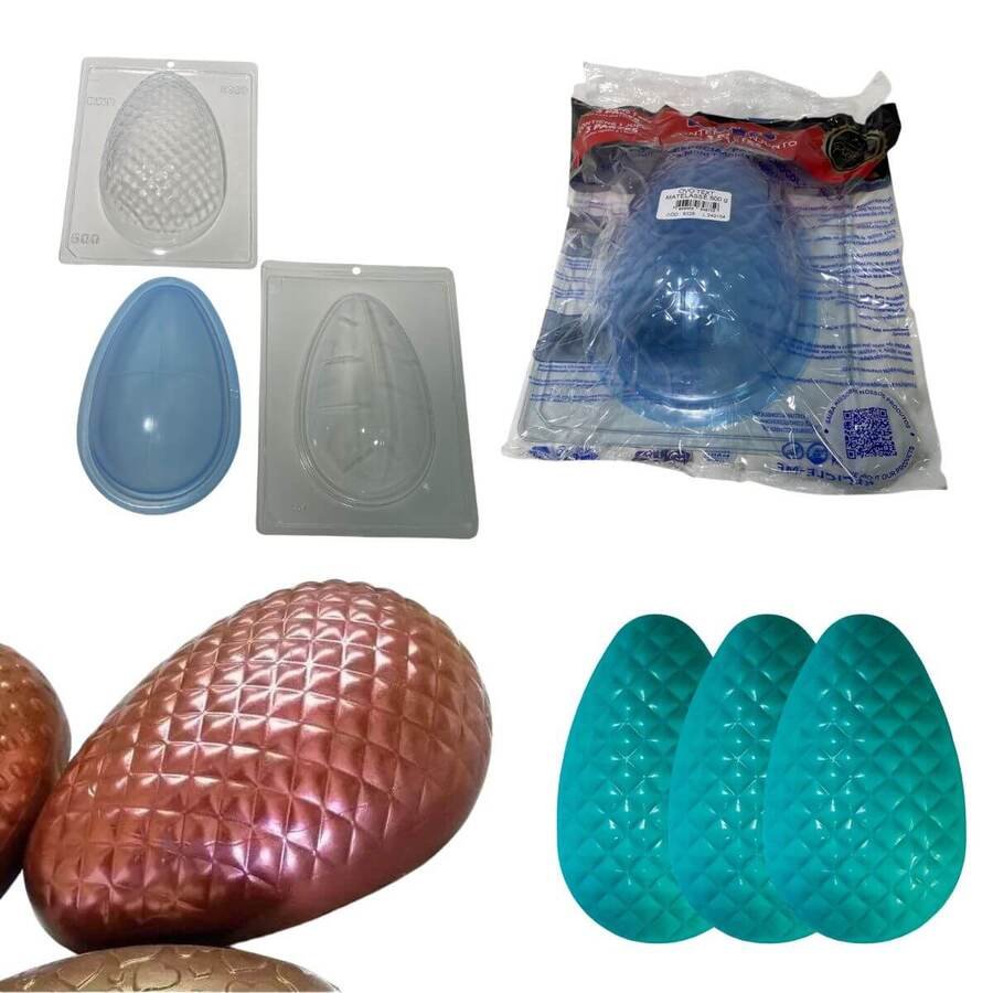 Molde Huevo Pascua 500grs Silicona y Acetato 3 piezas Diseño