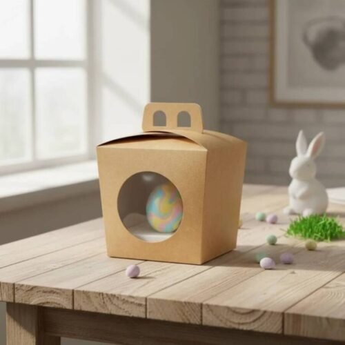 Caja para 1 Huevo de Pascua Marrón c/asas x Unidad
