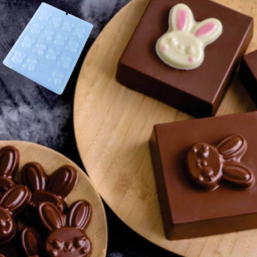 Molde Aplique Conejo 15 cavidades Acetato