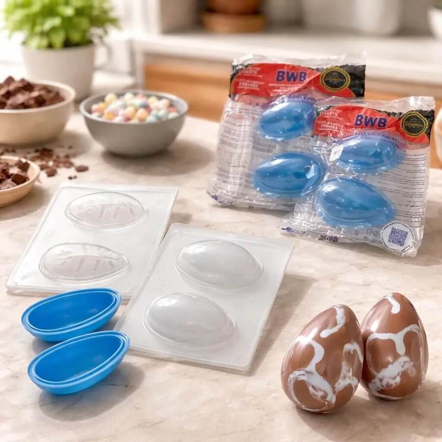 Molde Huevo Pascua 150grs Silicona y Acetato 3 piezas