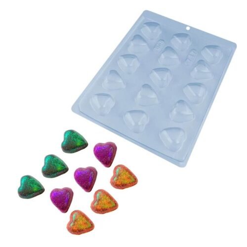 Molde Bombón Acetato Corazón 15 cavidades
