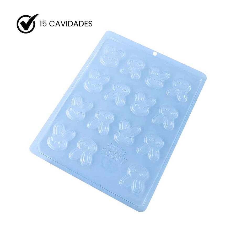 Molde Aplique Conejo 15 cavidades Acetato
