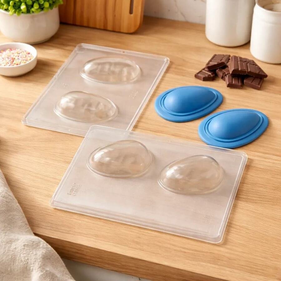 Molde Huevo Pascua 150grs Silicona y Acetato 3 piezas