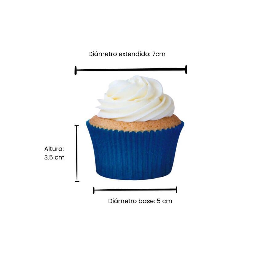 Pirotines Papel 5x3.5cm Muffins Cupcake Celeste Nº69 x 100Un