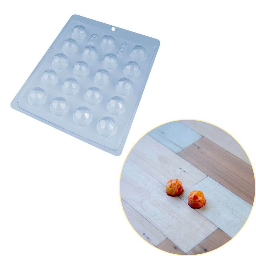 Molde Bombón Acetato Diamante 19 cavidades