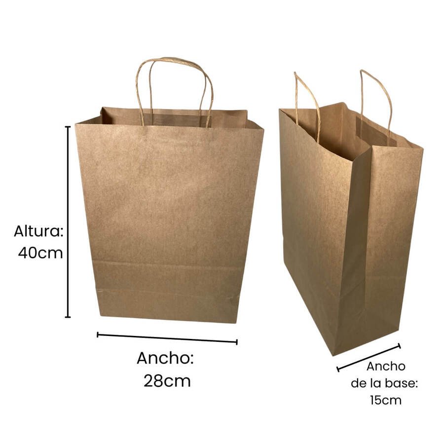 Bolsa papel Kraft 28x40x15cm con Asas