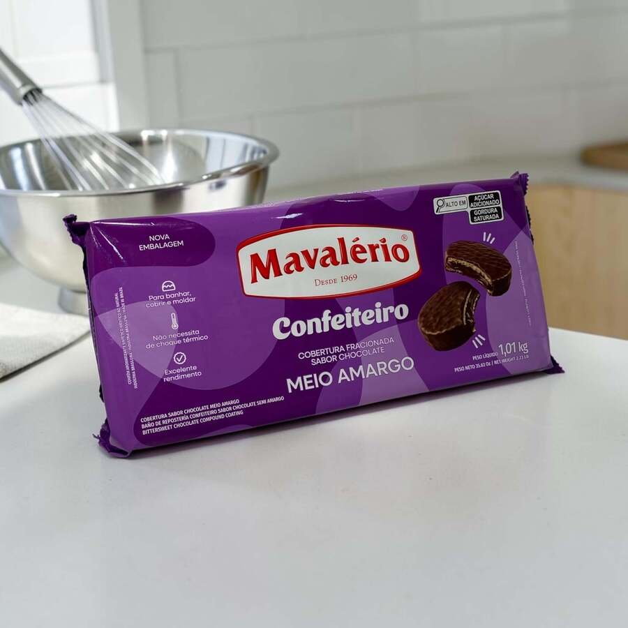Chocolate Cobertura Semiamarga Mavalerio Negro 1 Kilo