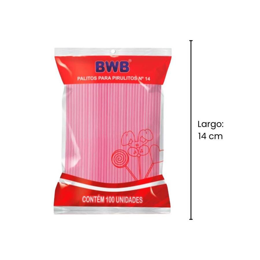 Palito Cake Pop 14cm x 100 Unid. Rosado