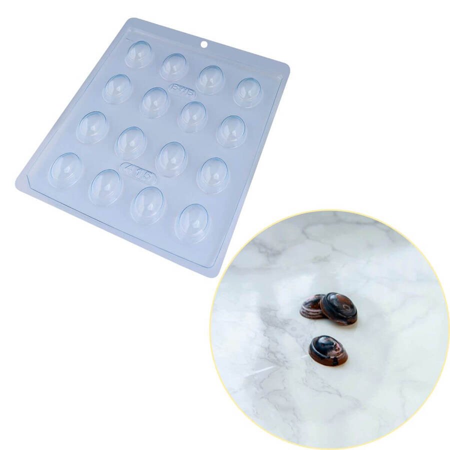 Molde Bombón Acetato Oval clásico 16 cavidades