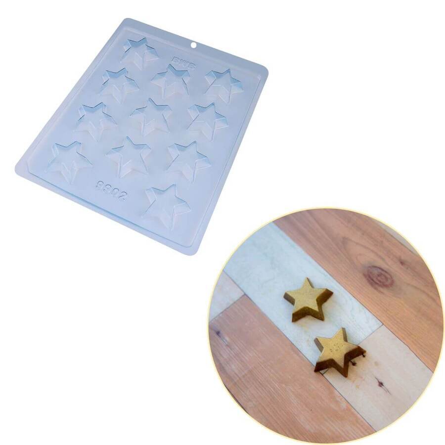 Molde Bombón Acetato Estrella 11 cavidades