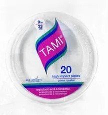 PLATO DE PLASTICO 23CM TAMI X 20 UNID