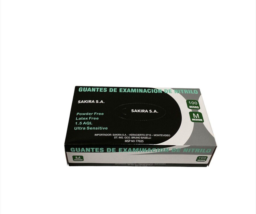 Guantes de Nitrilo Negro Sakira 4,2grs x100