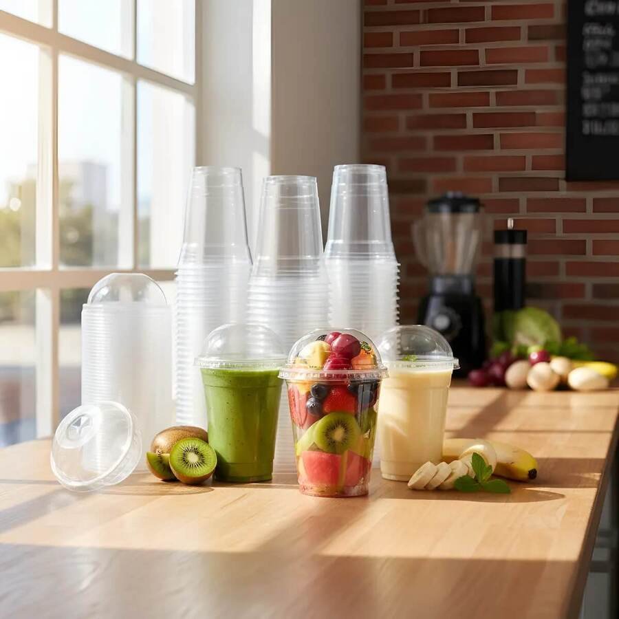Vaso Domo Tapa Descartable 500 Ml 100 Uni