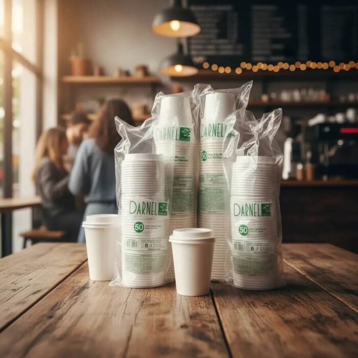 Vaso papel descartable C/tapa 240ml