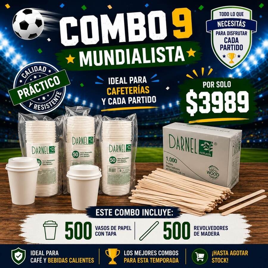 Vaso de papel con Tapa y revolvedores 500un