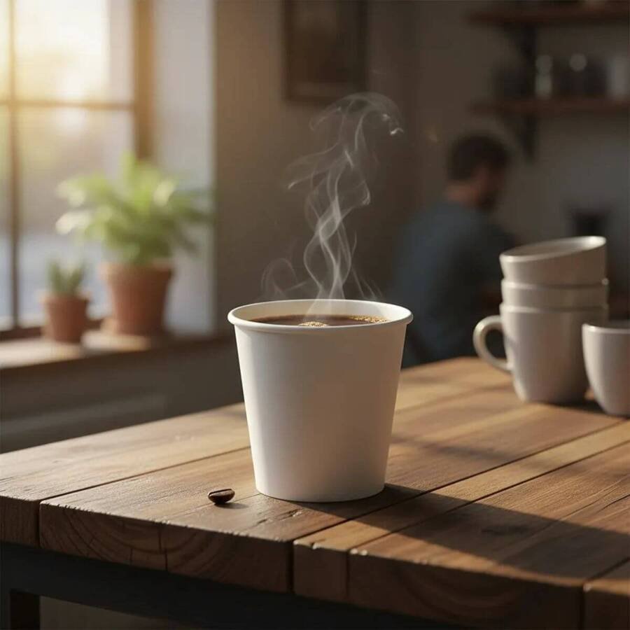 Vaso papel blanco descartable café 180ml