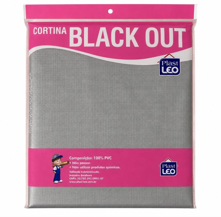 Cortina plástica blackout gris