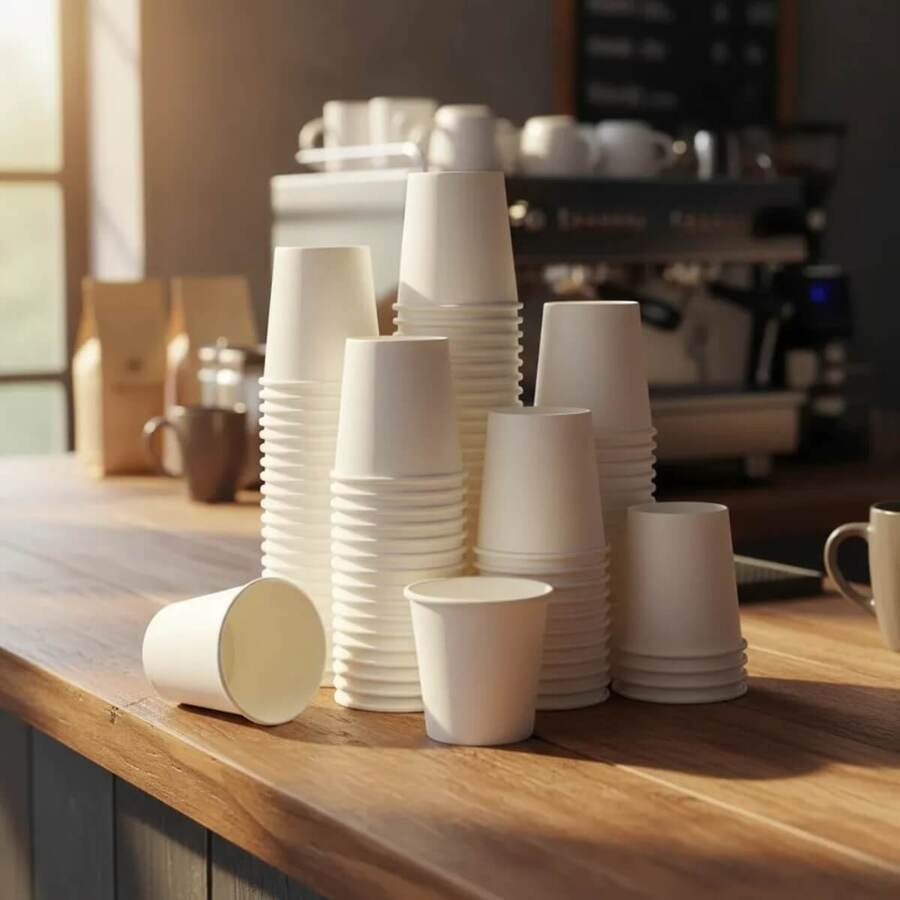 Vaso papel blanco descartable café 180ml