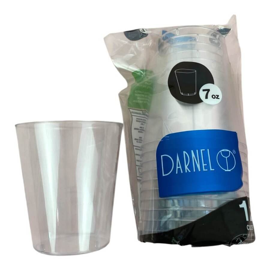 Vaso descartable acrílico transparente 210ml 12Un
